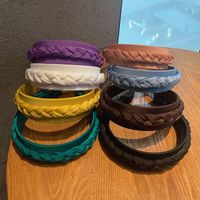 Wholesale Simple Solid Color Braided Wide-brimmed Headband Nihaojewelry main image 5