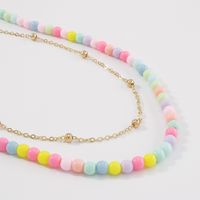 N9056 European And American Retro Double-layer Clavicle Chain Bohemian Ethnic Style Necklace Personalized Simple Bead Necklace For Women main image 5