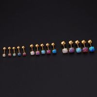 Ear Cartilage Rings & Studs Geometric 316 Stainless Steel  Plating Artificial Gemstones main image 3