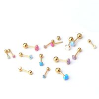 Ear Cartilage Rings & Studs Geometric 316 Stainless Steel  Plating Artificial Gemstones main image 5