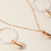 Wholesale Jewelry Shell Pendant Rice Bead Earrings Necklace Set Nihaojewelry main image 4