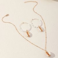 Wholesale Jewelry Shell Pendant Rice Bead Earrings Necklace Set Nihaojewelry main image 5