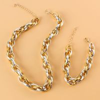 Wholesale Jewelry Retro Mixed Color Thick Chain Necklace Bracelet Set Nihaojewelry main image 3