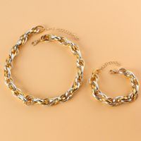 Wholesale Jewelry Retro Mixed Color Thick Chain Necklace Bracelet Set Nihaojewelry main image 4