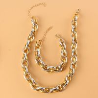 Wholesale Jewelry Retro Mixed Color Thick Chain Necklace Bracelet Set Nihaojewelry main image 5