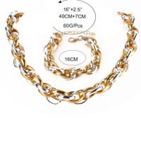 Wholesale Jewelry Retro Mixed Color Thick Chain Necklace Bracelet Set Nihaojewelry main image 6