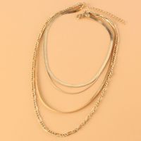 Europe And America Cross Border Fashion Ornament Gold Multi-layer Snake Bones Chain Necklace Sexy Clavicle Necklace For Women 18170 main image 5