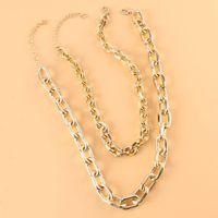 Europe And America Cross Border Fashion Necklace Personality Simple Gold Thick Chain Double Layer Necklace Ins Style Ornament 17910 main image 4