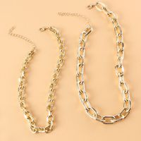 Europe And America Cross Border Fashion Necklace Personality Simple Gold Thick Chain Double Layer Necklace Ins Style Ornament 17910 main image 5