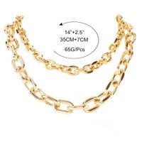 Europe And America Cross Border Fashion Necklace Personality Simple Gold Thick Chain Double Layer Necklace Ins Style Ornament 17910 main image 6