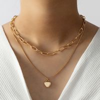 Metal Chunky Necklace Multilayer Simplicity Love Pendant Necklace Female Hip Hop Style Net Red Accessories Design Sense Sweater Chain Fashion main image 4