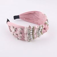 New Fashion European And American Style Fabric Rhinestone Pearl Sequined Personalized Headband Women's Dance Street Shooting Travel Hair Accessories Headdress main image 5