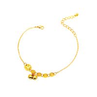 European And American New Popular Vintage Copper Coin Bell Imitation Gold Anklet Bracelet Female Geometric Hollow Circle Ancient Style Foot Ornaments main image 6