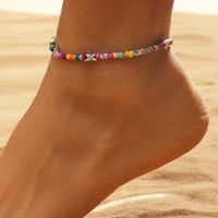 Wholesale Jewelry Bohemian Color Beaded Butterfly Anklet Nihaojewelry main image 1