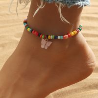 European And American Retro Fashion Butterfly Color Beaded Beach Anklet Bracelet Bohemian Ethnic Style Bead Foot Ornaments Women main image 2