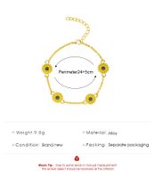 European And American New Oil Dripping Sunflower Beach Anklet Creative Personalized Fashion Sunflower Flower Little Daisy Anklet For Women main image 5