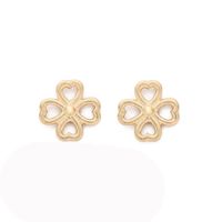 Simple Hollow Geometric Metal Heart Four-leaf Clover Earrings Wholesale Nihaojewelry main image 1