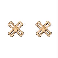 Boucles D&#39;oreilles Croix En Bambou En Métal Géométrique De Mode Simple En Gros Nihaojewelry main image 1