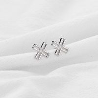 Simple Fashion Geometric Metal Bamboo Cross Earrings Wholesale Nihaojewelry main image 6