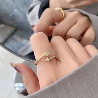 Korean Fashion Simple Heart Opening Copper Ring Wholesale Nihaojewelry main image 1
