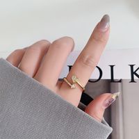Korean Fashion Simple Heart Opening Copper Ring Wholesale Nihaojewelry main image 4