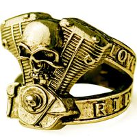 Evil Spirit Knight Skull Engine Ring European And American Punk Personality Retro Biker's Ring Exclusive For Cross-border main image 3
