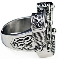 Evil Spirit Knight Skull Engine Ring European And American Punk Personality Retro Biker's Ring Exclusive For Cross-border main image 4