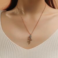 Wholesale Two-tone Rose Flower Necklace Nihaojewelry main image 6