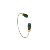 Wholesale Jewelry Multi-color Oval Natural Agate Stone Open Bracelet Nihaojewelry sku image 1