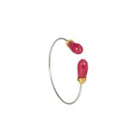 Großhandel Schmuck Mehrfarbiger Ovaler Natürlicher Achatstein Offenes Armband Nihaojewelry sku image 2