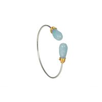 Großhandel Schmuck Mehrfarbiger Ovaler Natürlicher Achatstein Offenes Armband Nihaojewelry sku image 4