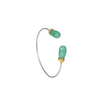Wholesale Jewelry Multi-color Oval Natural Agate Stone Open Bracelet Nihaojewelry sku image 5