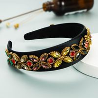 Wholesale Fashion Color Rhinestone Flowers Flannel Headband Nihaojewelry sku image 2