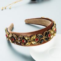 Wholesale Fashion Color Rhinestone Flowers Flannel Headband Nihaojewelry sku image 6