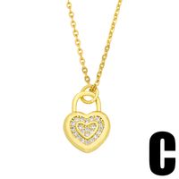 Wholesale Heart-shaped Hollow Moon Madonna Pendant Necklace Nihaojewelry sku image 3