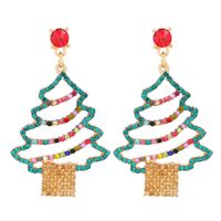 Nouvelles Boucles D&#39;oreilles En Diamant D&#39;arbre De Noël De Bande Dessinée De Mode En Gros Nihaojewelry sku image 2