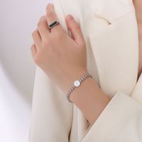 Wholesale Jewelry Wheat Chain White Heart-shaped Shell Titanium Steel Bracelet Nihaojewelry sku image 7