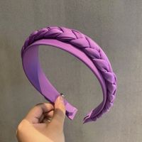 Wholesale Simple Solid Color Braided Wide-brimmed Headband Nihaojewelry sku image 1