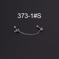 Ear Cartilage Rings & Studs Fashion Printing 316 Stainless Steel  Artificial Gemstones sku image 1