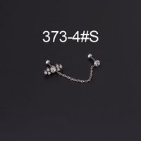 Ear Cartilage Rings & Studs Fashion Printing 316 Stainless Steel  Artificial Gemstones sku image 4