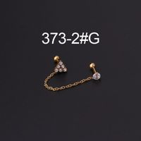 Ear Cartilage Rings & Studs Fashion Printing 316 Stainless Steel  Artificial Gemstones sku image 9