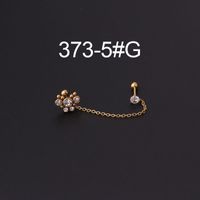Ear Cartilage Rings & Studs Fashion Printing 316 Stainless Steel  Artificial Gemstones sku image 12