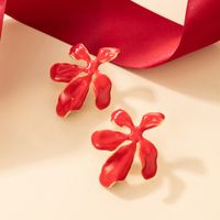 Vente En Gros Boucles D&#39;oreilles À Fleurs Rouges À La Mode Rétro Nihaojewelry sku image 1
