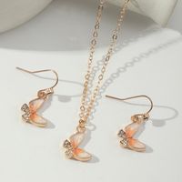 Sz0411 Naizhu Ornament Sweet Europe And America Cross Border Butterfly Necklace Gradient Cute Refreshing Set Chain sku image 1