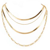 Europe And America Cross Border Fashion Ornament Gold Multi-layer Snake Bones Chain Necklace Sexy Clavicle Necklace For Women 18170 sku image 1