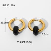 Circle Plating Stainless Steel No Inlaid Gold Plated Earrings sku image 3