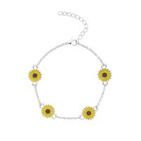 European And American New Oil Dripping Sunflower Beach Anklet Creative Personalized Fashion Sunflower Flower Little Daisy Anklet For Women sku image 1
