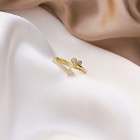 Korean Fashion Simple Heart Opening Copper Ring Wholesale Nihaojewelry sku image 1