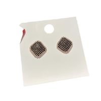 Wholesale Jewelry Square Black Inlaid Diamond Stud Earrings Nihaojewelry main image 6