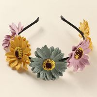 Mode Kontrastfarbe Blumengänseblümchen Stirnband Großhandel Nihaojewelry main image 1